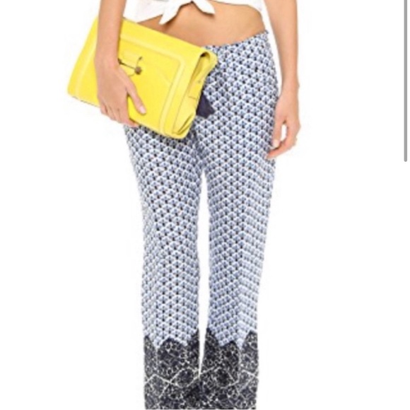 Tory Burch Linen Baja blue  Pants - Picture 6 of 10